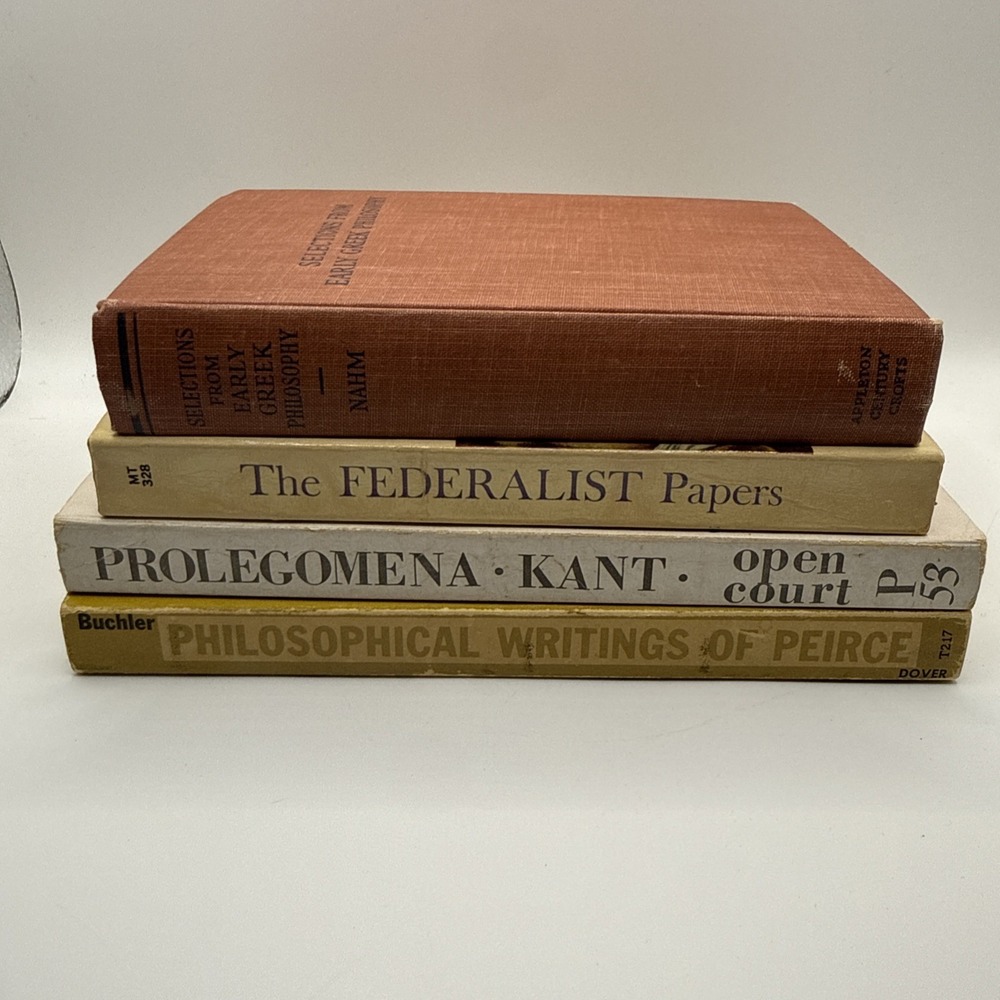 Philosophy Classics Book Lot Federalist Papers Kant Peirce Greek Philosophy